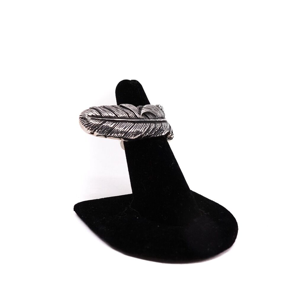 King Baby Studio Raven Feather Band Ring USA .925 Silver Size 6